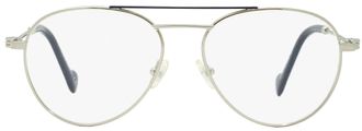 Moncler ML5023 Metal Pilot Double Bridge Eyeglasses - Silver
