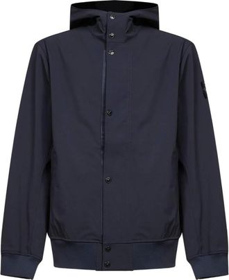Stone Island Light Jackets, male, Blue, Size: M Light Soft Shell-R Jacket