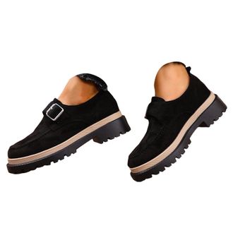 Generic Loafers for Women Platform Chunky Loafer Comfortable Slip On Business Casual Work Dress Shoes Low Heel Lug Sole Suede Loafers Womens British Low Top R