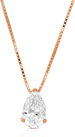 Vir Jewels 1 cttw Pear Lab Grown Diamond Solitaire Pendant Necklace in 14K Gold with Chain For Women