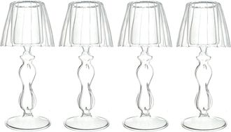 OEM 4 Portavelas De Vidrio Transparente, Candelabros Modernos Para Fiestas