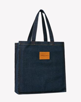 Serena Bute Denim Tote Bag - Dark Blue