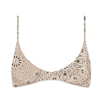 MC2 Saint Barth Bikinis, female, Beige, Size: M Paloma Bra With Deep Neckline