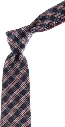 Canali Red Check/Plaid Reversible Silk Tie