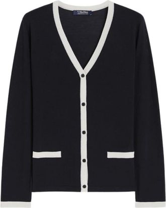 Max Mara Kenya Cardigan - Dames - Vesten - Blauw - XL - Wol - Truien & Vesten