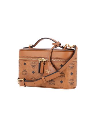 MCM Logo-Patterned Coated Canvas Top Handle Bag - Brown