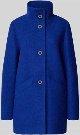 AMBER & JUNE Kurzmantel mit Stehkragen und Eingrifftaschen in Royal, Größe 40