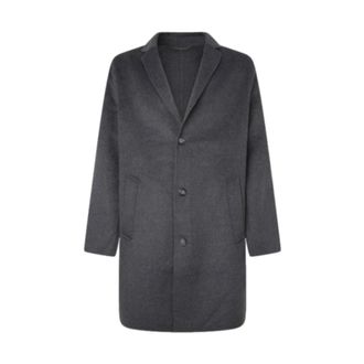 Pepe Jeans London Grijze Wollen Jas Brighton - Heren - Mantel - Grijs - 2XL - Wol - Jassen