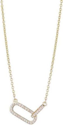 Adornia Pavé Cubic Zirconia Link Pendant Necklace in Gold at Nordstrom Rack
