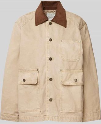 Mango Hemdjacke mit Pattentaschen Modell RIO in Beige, Gr&ouml;&szlig;e XS