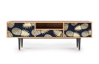 StoryZ Mueble de TV azul y amarillo 2 cajones y 1 puerta L 170 cm