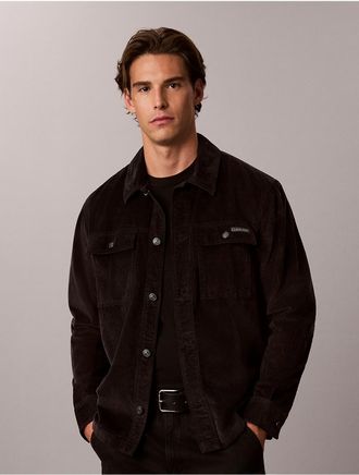 Calvin Klein Jeans Calvin Klein Mens Corduroy Relaxed Shirt Jacket - Black - 2XL