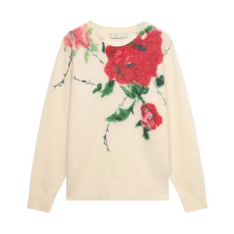 Blumarine Jersey de punto acanalado de lana y cachemira con estampado - Knitwear - Mujer - Multicolor - S