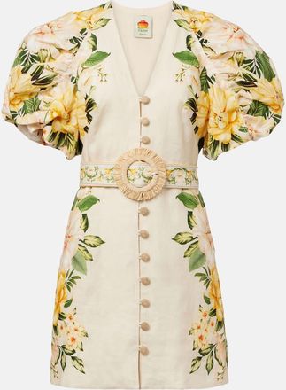 Farm Rio Miniabito in lino con stampa floreale