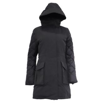 Canada Goose s Hooded Puffer Trench Coat in Black Polyester