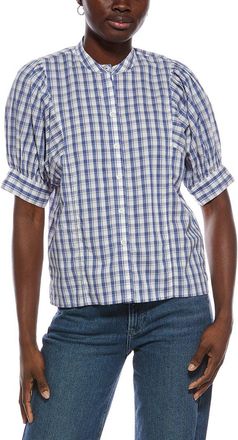 Madewell Puff Sleeve Band Collar Shirt