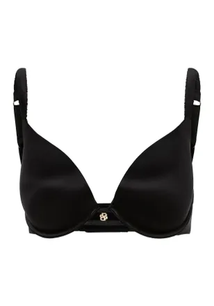 HUGO BOSS B&uuml;gel-BH BOSS, Damen, Gr. 85, Cup D, schwarz (schwarzd), Web, Obermaterial: 67% Polyamid, 33% Elasthan, unifarben, Basic, BHs B&uuml;gel-BH