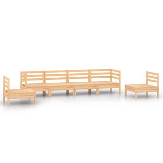 vidaXL Juego De Muebles De Jard&iacute;n 6 Piezas Madera Maciza De Pino Vidaxl