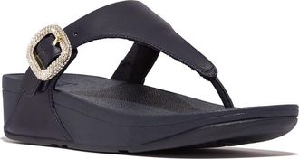 FitFlop Lulu Crystal Buckle Platform Flip Flop in Midnight Navy at Nordstrom Rack, Size 10