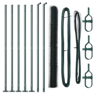 Berkfield Home Hexagon Fence Green 1.4x10 m Steel
