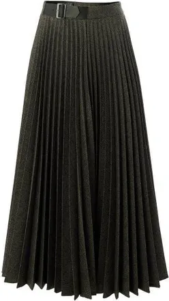 Exquise Jayda Pleated Midi Skirt in Grey at Nordstrom, Size Xx-Large