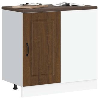 Berkfield Home Kitchen Base Cabinet Kalmar Brown Oak Engineered Wood