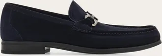 Ferragamo Men Gancini ornament moccasin Blue Size 10.5