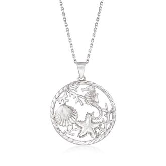 Ross-Simons Sterling Silver Sea Life Pendant Necklace