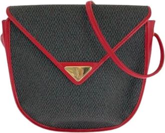 Saint Laurent Pre-owned Cross Body Bags, female, Red, Size: ONE SIZE Pre-owned Leather Canvas Shoulder Bag