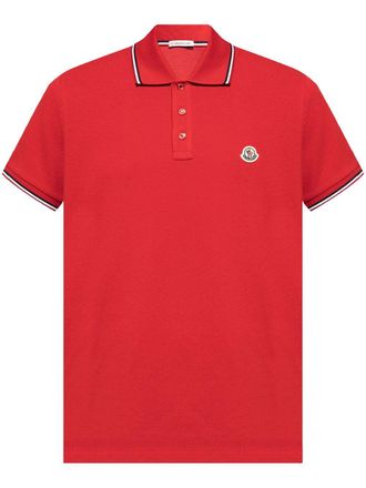 Moncler Poloshirt met logo-applicatie - Rood