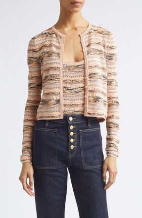 Ulla Johnson Mia Pointelle Button-Up Cardigan in Hibiscus at Nordstrom, Size X-Small