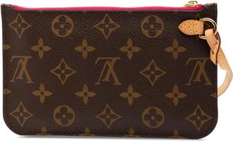 Louis Vuitton Pre-owned Clutches, female, Brown, Size: ONE SIZE Pre-owned Leather Zip Pouch