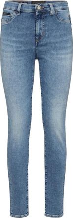 Philipp Plein High Waist Jegging - Dames - Skinny Jeans - Blauw - W28 - Katoen - Jeans