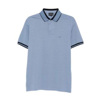 Emporio Armani Polo shirt van katoenpiqu&eacute; met korte mouwen - Heren - Polos - Blauw - 3XL - Katoen - Tops