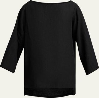The Row Junia Boat-Neck Linen Top