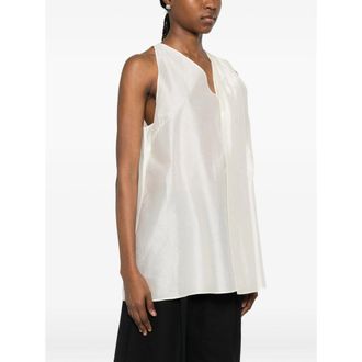 Viktoria Chan Silk-Cotton Blend Tank Top - White