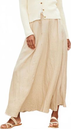 Velvet Bailey Maxi Linen Skirt In Buiscut