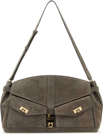 Ferragamo Grey Hug Shoulder Bag