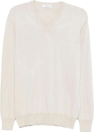 KANGRA Pullover Basico Rasato Calato - Heren - V-hals truien - Beige - L - Truien & Vesten