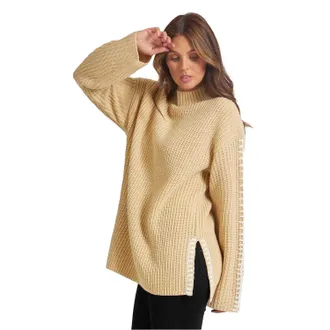Be You Damestrui met contrasterende stiksels (Beige)