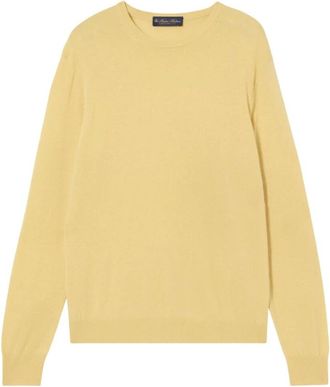 Brooks Brothers Truien & Vesten, Heren, Geel, S, Kasjmier, Cashmere Crewneck Trui