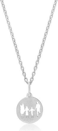 Frk. Lisberg Accessoires, Dames, Grijs, S, Familie Ketting Sterling Zilveren Hanger