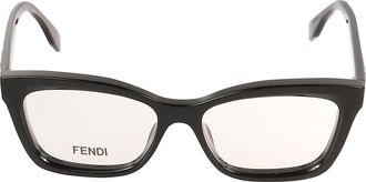 Fendi Logo Embossed Clear Lense Glasses