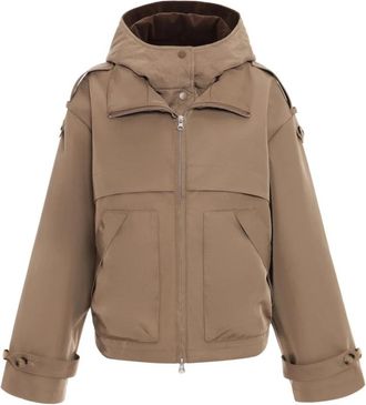 Urban Code Korte Parka met Afneembare Capuchon - Dames - Zomerjassen - Bruin - S - Polyester - Jassen
