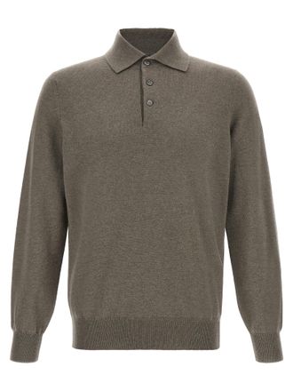 Brunello Cucinelli Bicolor Cashmere Polo Mens Shirt