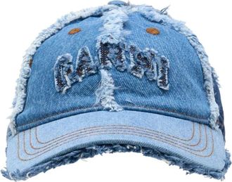 Ganni Cap in Patchwork Denim - Dames - Accessoires - Veelkleurig - Maat: ONE Size Denim