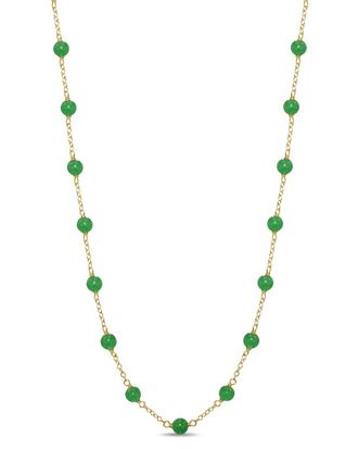 Jewelmak 14K Green Jade Necklace