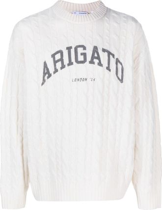 Axel Arigato Prime cable-knit wool-blend jumper - men - Wool/Polyamide - S - Neutrals