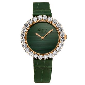 Chopard Pre-owned Chopard LHeure Du Diamant Green Dial Ladies Watch 13A419-5001