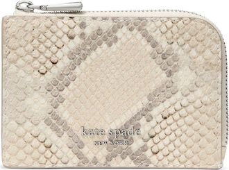 Kate Spade New York mini snake embossed leather zip card case in Neutral Multi at Nordstrom
